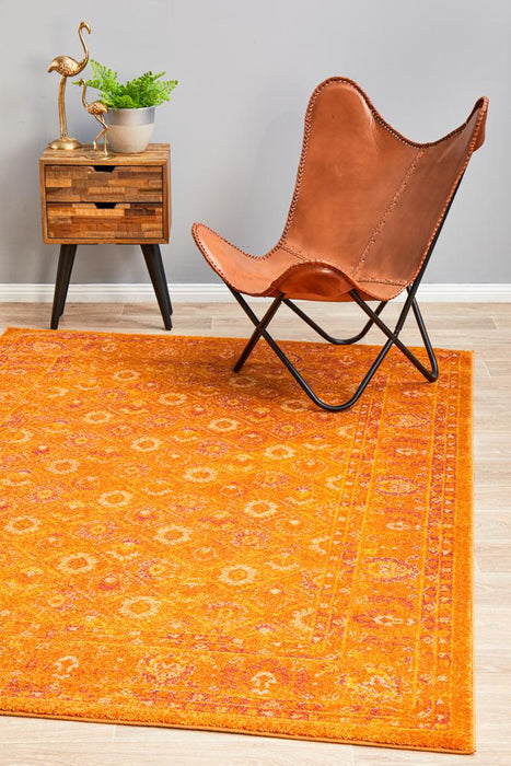 Reyhanli Burnt Orange Transitional Muted Floral Contemporary Rug, Rugs, Ozark Home 