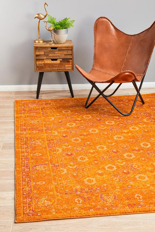 Reyhanli Burnt Orange Transitional Muted Floral Contemporary Rug, Rugs, Ozark Home 