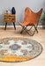 Reyhanli Bone Round Transitional Diamond Medallion Contemporary Rug, Rugs, Ozark Home 