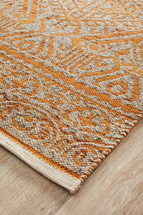 Raipur Rust & Natural Bohemian Handwoven Wool Rug, Rugs, Ozark Home 