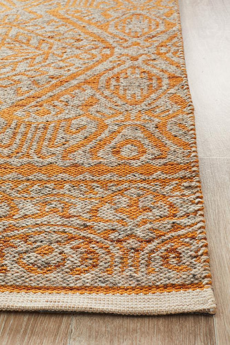 Raipur Rust & Natural Bohemian Handwoven Wool Rug, Rugs, Ozark Home 