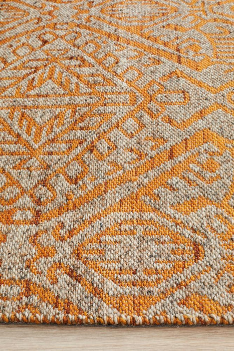 Raipur Rust & Natural Bohemian Handwoven Wool Rug, Rugs, Ozark Home 