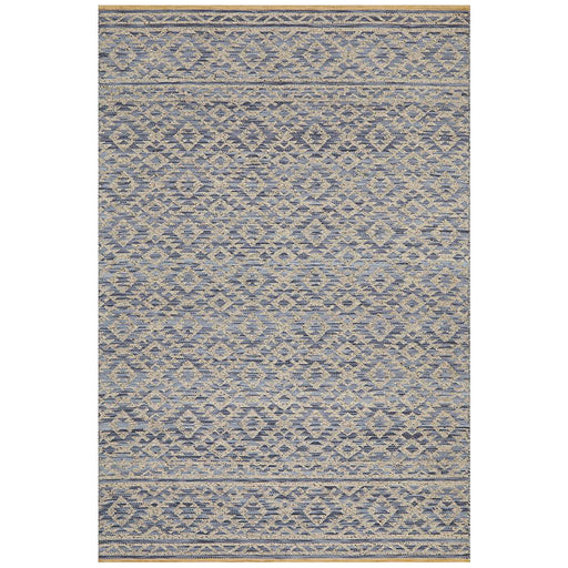 Raipur Blue & Natural Bohemian Diamond Handwoven Wool Rug, Rugs, Ozark Home 