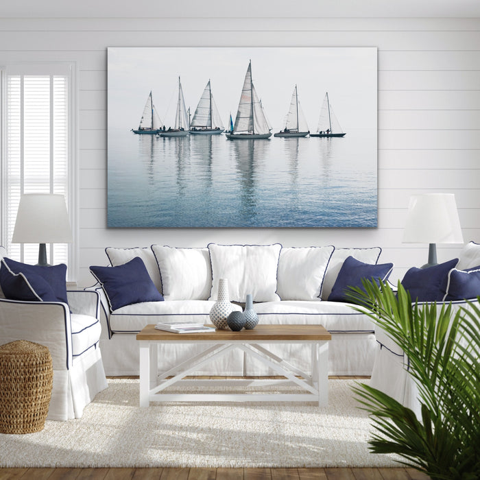 Regatta - Sailing Yacht Race Wall Art Print Photograph Stretched Canvas Wall Art