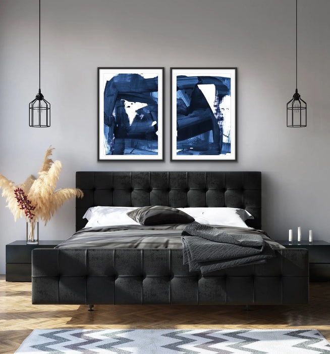 Royal Set - Two Piece Abstract Blue Print Set by Dan Hobday, Wall Art, Ozark Home 