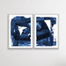 Royal Set - Two Piece Abstract Blue Print Set by Dan Hobday, Wall Art, Ozark Home 