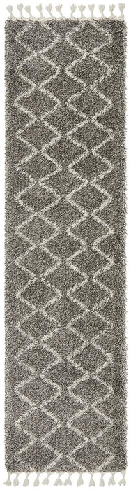 Serik Grey & White Moroccan Zigzag Plush Contemporary Rug, Rugs, Ozark Home 