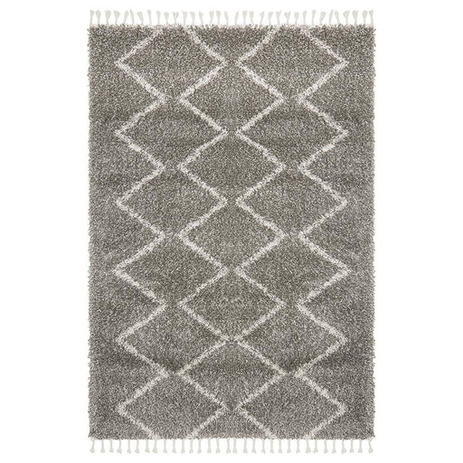 Serik Grey & White Moroccan Zigzag Plush Contemporary Rug, Rugs, Ozark Home 