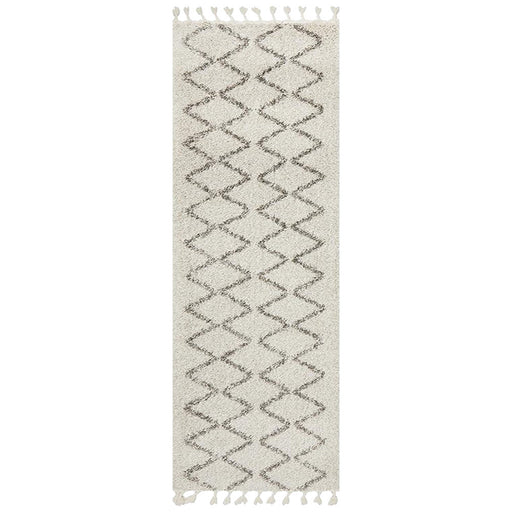 Serik Natural & Grey Moroccan Zigzag Plush Contemporary Runner Rug, Rugs, Ozark Home 