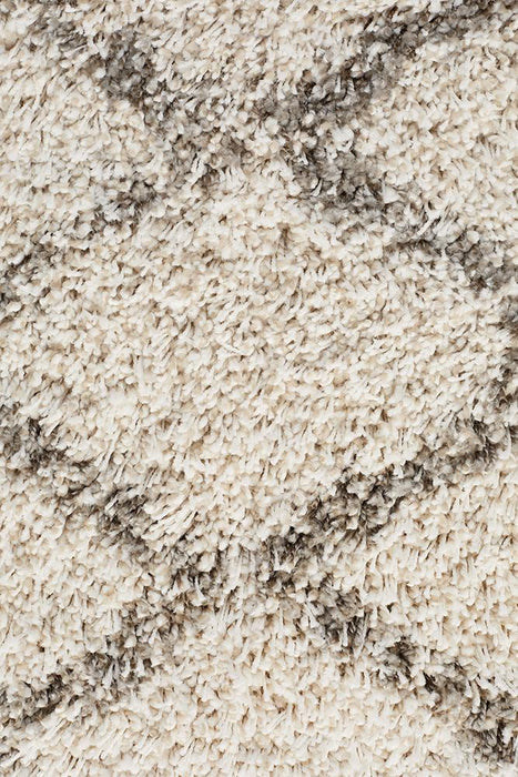 Serik Natural & Grey Moroccan Zigzag Plush Contemporary Runner Rug, Rugs, Ozark Home 