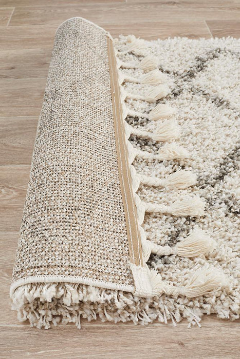 Serik Natural & Grey Moroccan Zigzag Plush Contemporary Runner Rug, Rugs, Ozark Home 