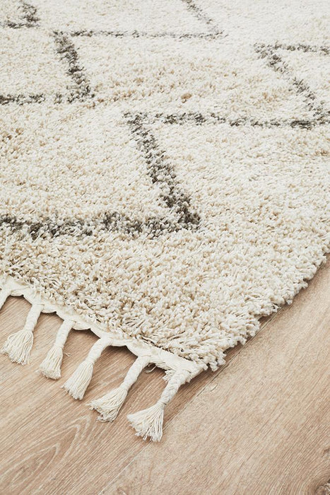 Serik Natural & Grey Moroccan Zigzag Plush Contemporary Rug, Rugs, Ozark Home 