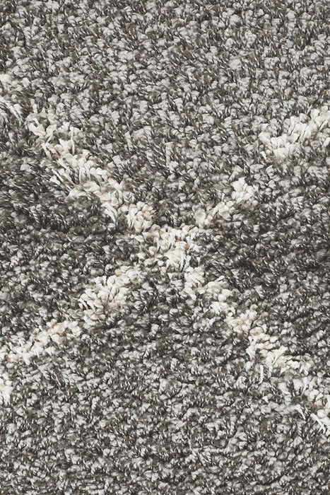 Serik Grey & White Moroccan Diamond Plush Contemporary Rug, Rugs, Ozark Home 