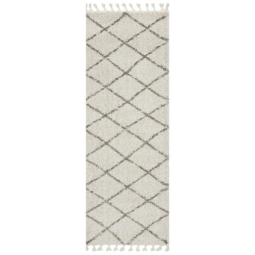 Serik Natural & Grey Moroccan Diamond Plush Contemporary Runner Rug, Rugs, Ozark Home 