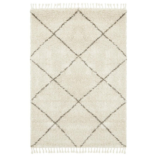 Serik Natural & Grey Moroccan Diamond Plush Contemporary Rug, Rugs, Ozark Home 