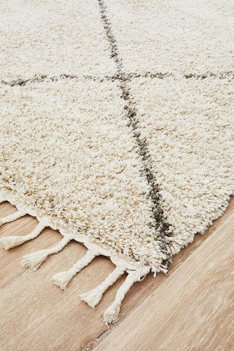 Serik Natural & Grey Moroccan Diamond Plush Contemporary Rug, Rugs, Ozark Home 