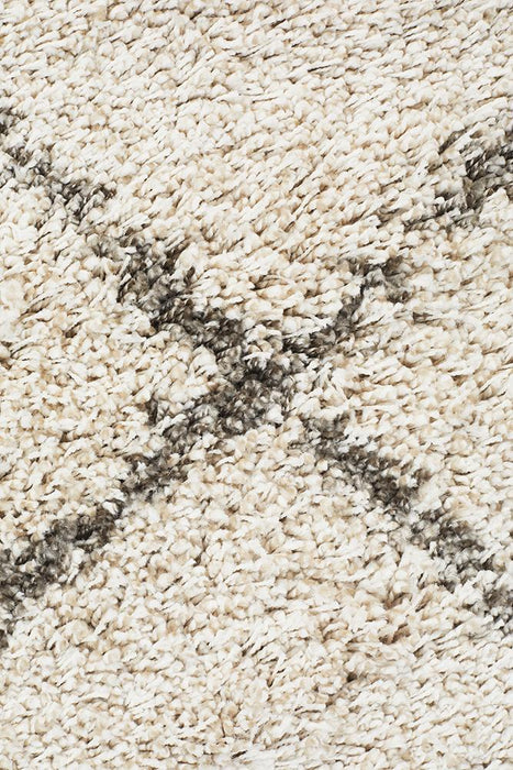 Serik Natural & Grey Moroccan Diamond Plush Contemporary Rug, Rugs, Ozark Home 