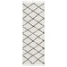 Serik White & Black Moroccan Diamond Plush Contemporary Runner Rug, Rugs, Ozark Home 