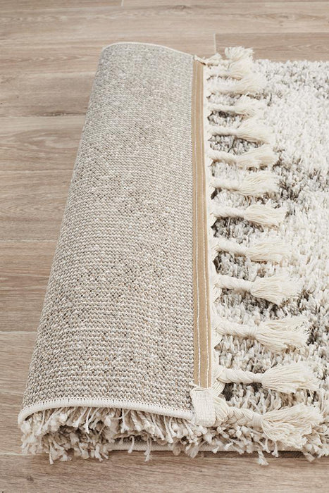 Serik Natural & Grey Moroccan Diamond Patchwork Plush Contemporary Runner Rug, Rugs, Ozark Home 