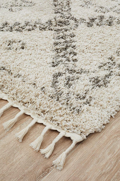 Serik Natural & Grey Moroccan Diamond Patchwork Plush Contemporary Rug, Rugs, Ozark Home 