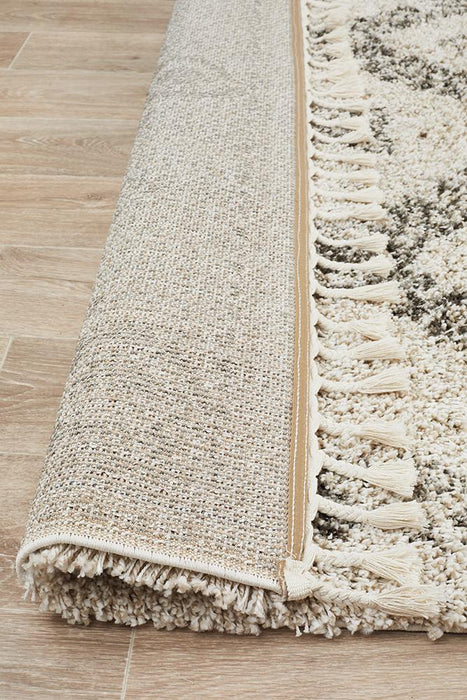 Serik Natural & Grey Moroccan Diamond Patchwork Plush Contemporary Rug, Rugs, Ozark Home 