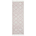 Serik White & Pink Moroccan Diamond Patchwork Plush Contemporary Runner Rug, Rugs, Ozark Home 