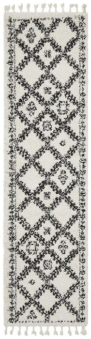 Serik White & Grey Moroccan Diamond Patchwork Plush Contemporary Rug, Rugs, Ozark Home 