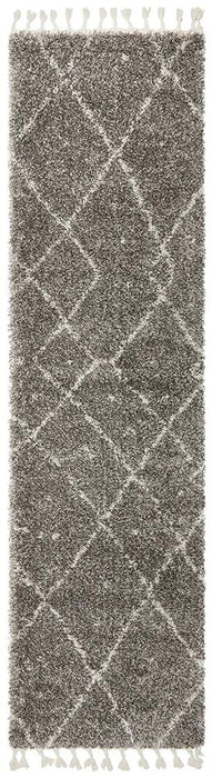 Serik Grey & White Moroccan Abstract Pattern Plush Contemporary Rug, Rugs, Ozark Home 