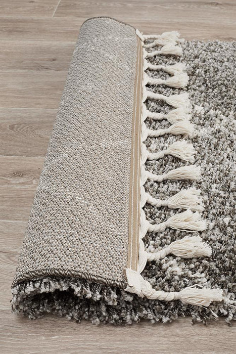 Serik Grey & White Moroccan Abstract Pattern Plush Contemporary Runner Rug, Rugs, Ozark Home 