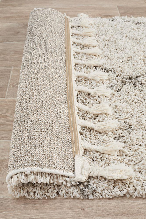 Serik Natural & Grey Moroccan Abstract Pattern Plush Contemporary Runner Rug, Rugs, Ozark Home 