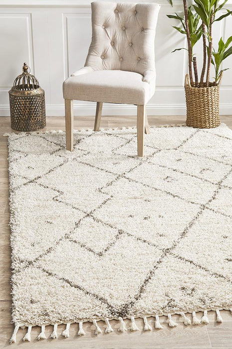 Serik Natural & Grey Moroccan Abstract Pattern Plush Contemporary Rug, Rugs, Ozark Home 