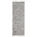 Serik Silver & White Moroccan Abstract Pattern Plush Contemporary Runner Rug, Rugs, Ozark Home 