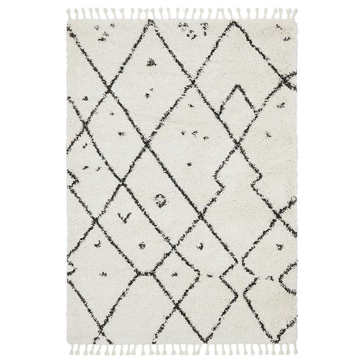 Serik White & Grey Moroccan Abstract Pattern Plush Contemporary Rug, Rugs, Ozark Home 