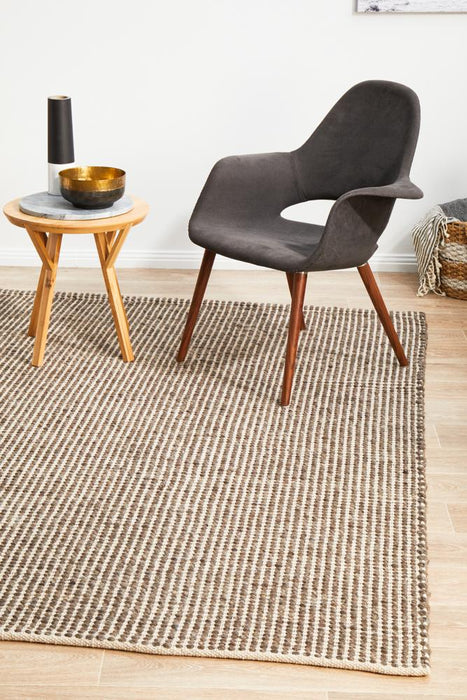 Sadri Brown & White Flatwoven Contemporary Rug, Rugs, Ozark Home 