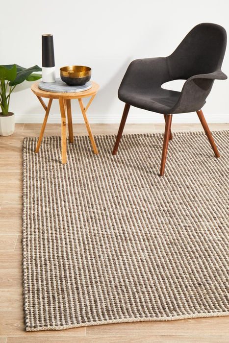 Sadri Brown & White Flatwoven Contemporary Rug, Rugs, Ozark Home 