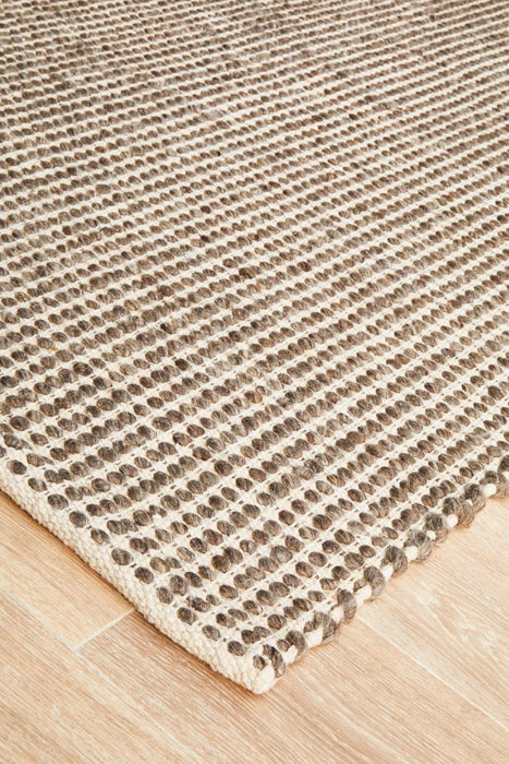 Sadri Brown & White Flatwoven Contemporary Rug, Rugs, Ozark Home 