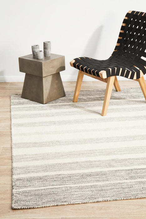 Sadri Grey Gradient Stripe Flatwoven Contemporary Rug, Rugs, Ozark Home 