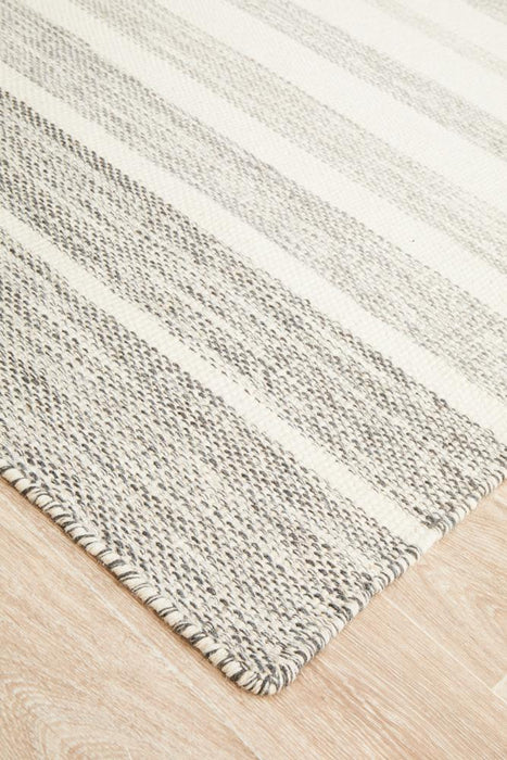 Sadri Grey Gradient Stripe Flatwoven Contemporary Rug, Rugs, Ozark Home 