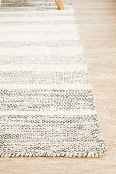 Sadri Grey Gradient Stripe Flatwoven Contemporary Rug, Rugs, Ozark Home 