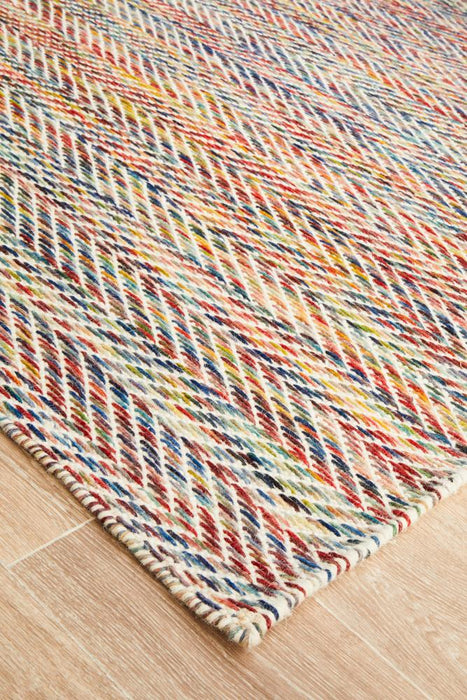 Sadri Multicoloured Chevron Flatwoven Contemporary Rug, Rugs, Ozark Home 