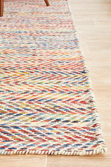 Sadri Multicoloured Chevron Flatwoven Contemporary Rug, Rugs, Ozark Home 