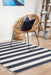 Sidfa Navy & White Summer Stripe Contemporary Indoor/Outdoor Rug, Rugs, Ozark Home 