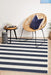 Sidfa Navy & White Summer Stripe Contemporary Indoor/Outdoor Rug, Rugs, Ozark Home 