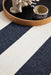 Sidfa Navy & White Summer Stripe Contemporary Indoor/Outdoor Rug, Rugs, Ozark Home 