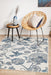 Sidfa White & Blue Summer Garden Contemporary Indoor/Outdoor Rug, Rugs, Ozark Home 