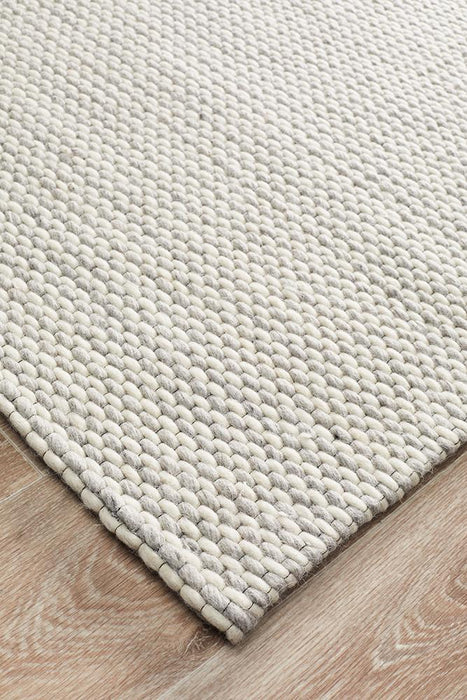 Salvan Grey & White Stripe Handwoven Contemporary Rug, Rugs, Ozark Home 