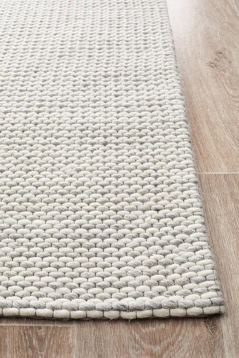 Salvan Grey & White Stripe Handwoven Contemporary Rug, Rugs, Ozark Home 