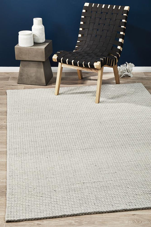 Salvan Grey & White Stripe Handwoven Contemporary Rug, Rugs, Ozark Home 