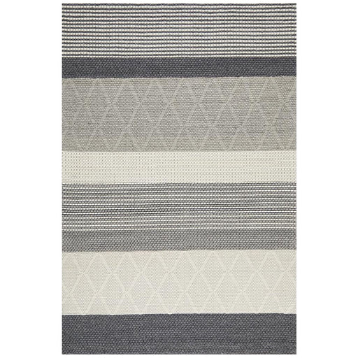 Salvan Grey White & Charcoal Multiple Texture Handwoven Contemporary Rug, Rugs, Ozark Home 