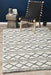 Salvan White & Grey Interlocking Diamond Pattern Handwoven Contemporary Rug, Rugs, Ozark Home 